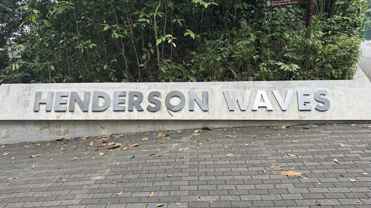 Steingebilde, flach mit einer Aufschrift "Henderson Waves"